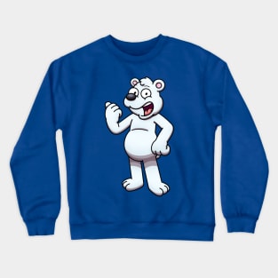 Friendly Cartoon Polar Bear Crewneck Sweatshirt